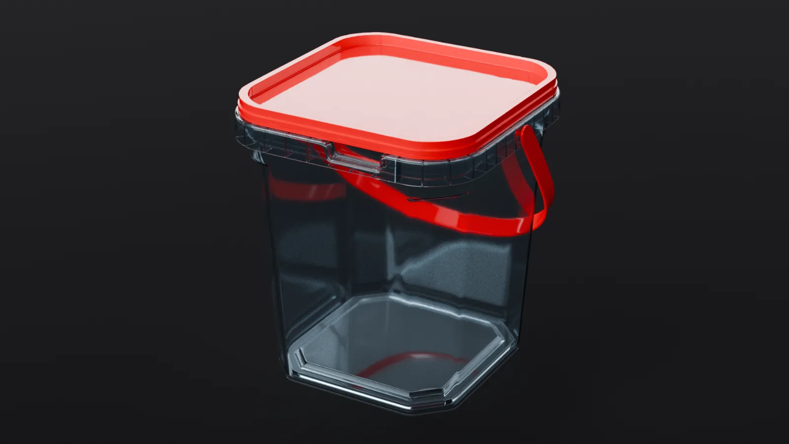 1.5-liter Square Container with Handle and Cap